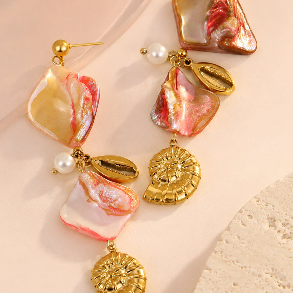 Rosy Tide Earrings — detail view