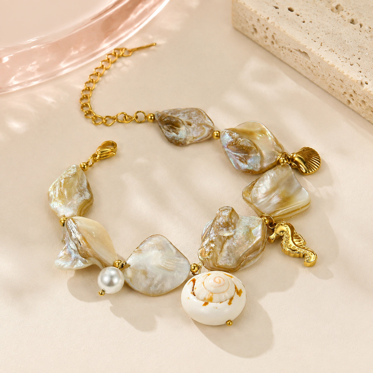 Sandy Pearl Seashell Bracelet — product image