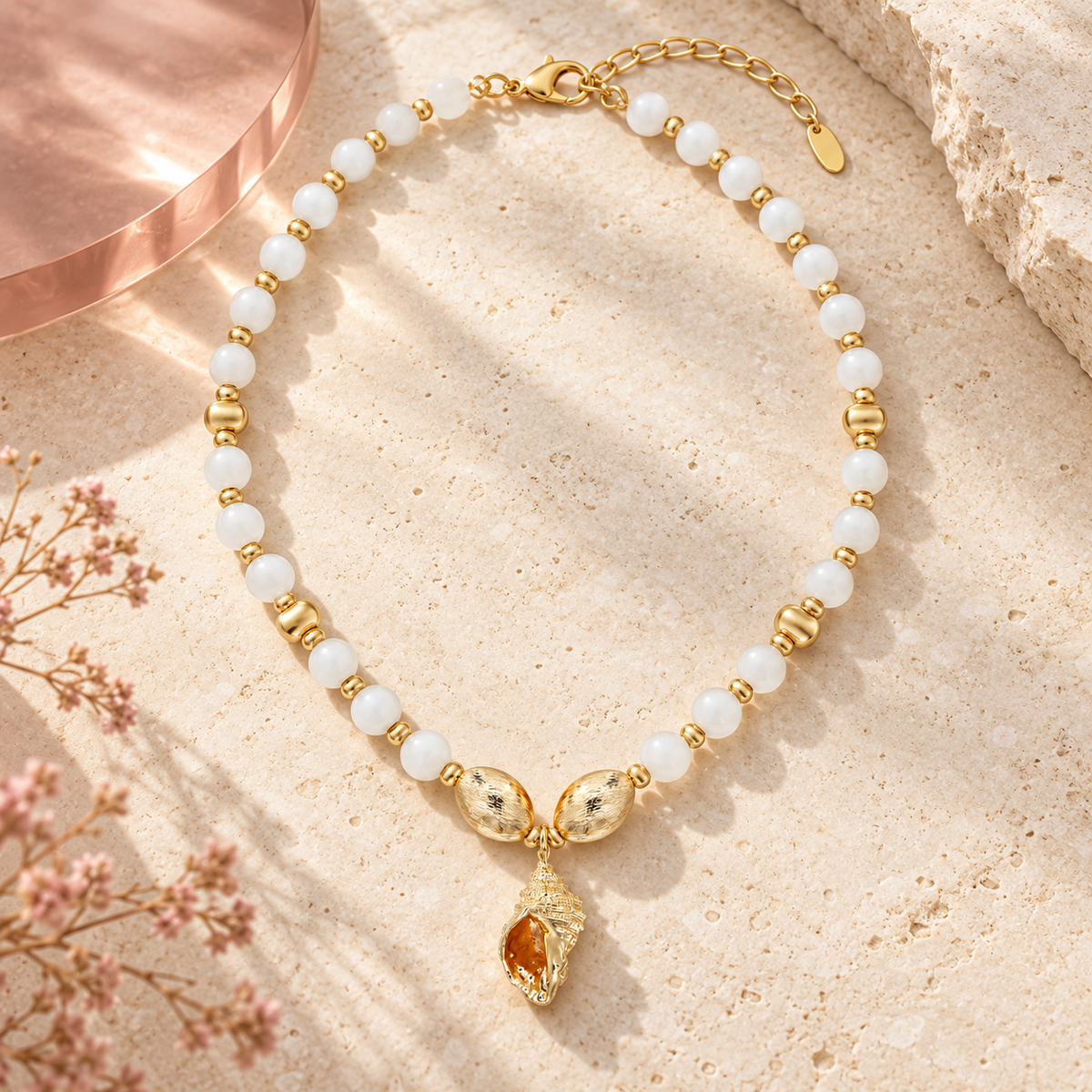 Solea Shell Bead Necklace - Bloomy