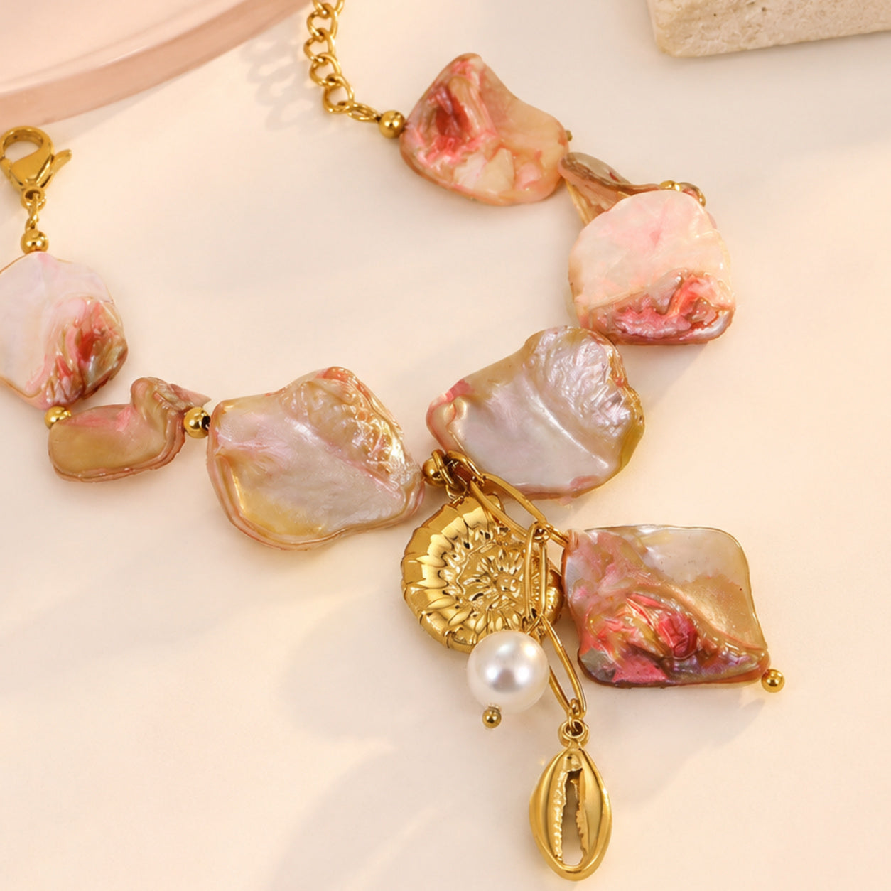 Shell Flare Necklace — detail view