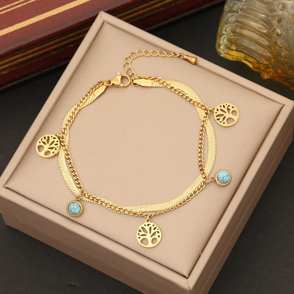 Tree of Life Turquoise Layered Jewelry Set