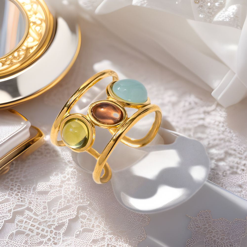 Trio Gem Open Ring
