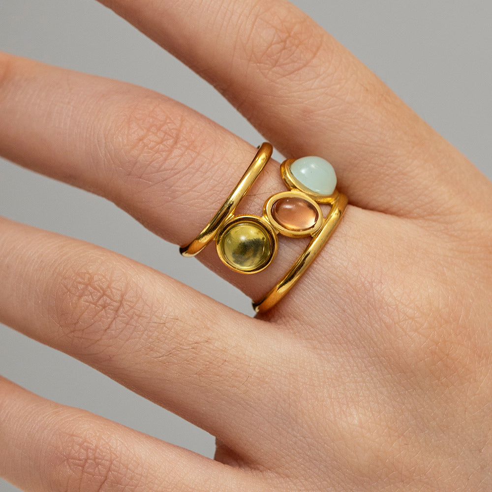 Trio Gem Open Ring
