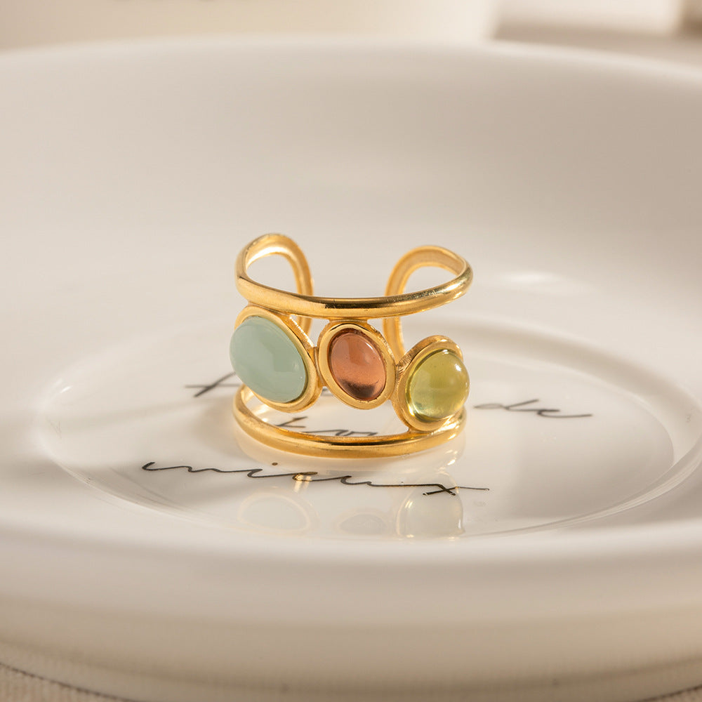 Trio Gem Open Ring