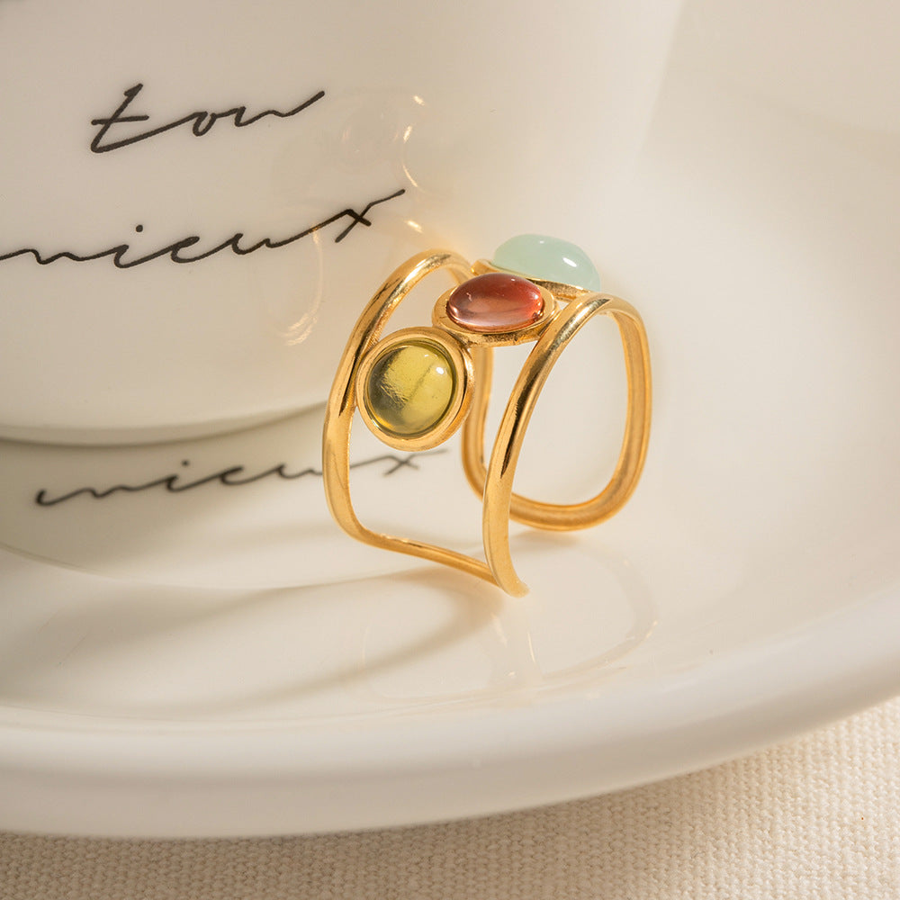 Trio Gem Open Ring