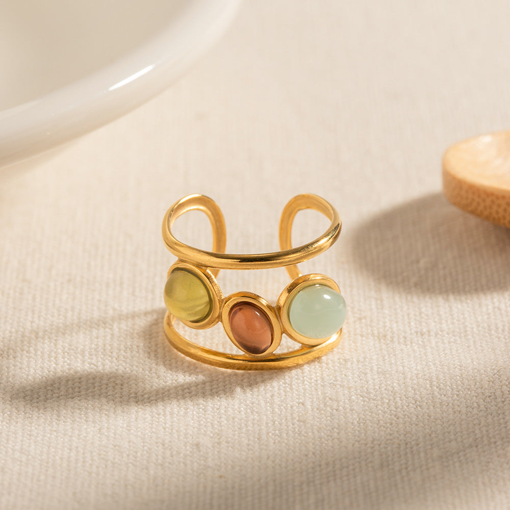 Trio Gem Open Ring