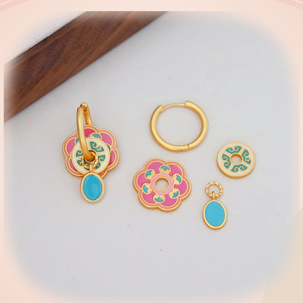 Turquoise Bloom Earrings — detail view
