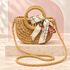 Citrus Grid Scarf Raffia Bag product view