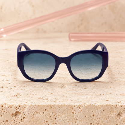 Dear Diary Crown Blue sunglasses front view - Bloomy