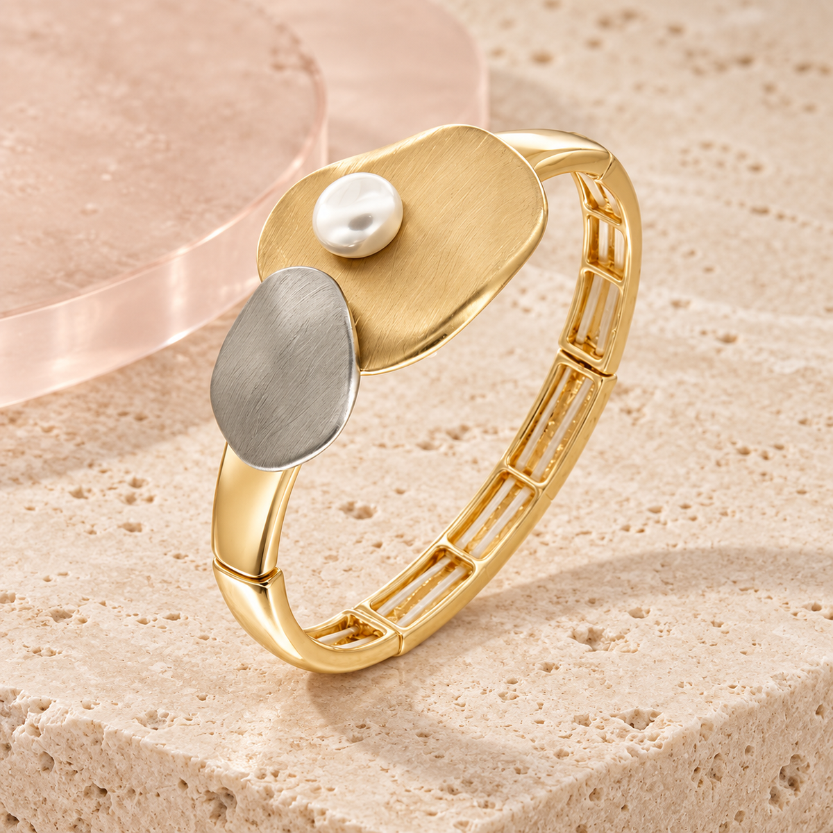 Electrum Pearl Two Tone Bracelet product view