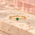 Emerald green square crystal ring — product photo