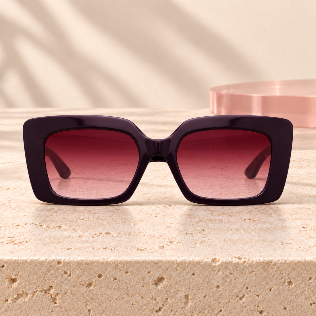 First Lady plum sunglasses front view — Bloomy