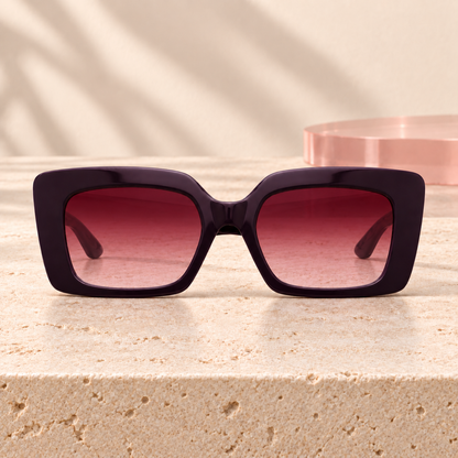 First Lady plum sunglasses front view — Bloomy