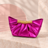 Lumi Metallic Pleated Bag in Fuchsia, product view without chain
