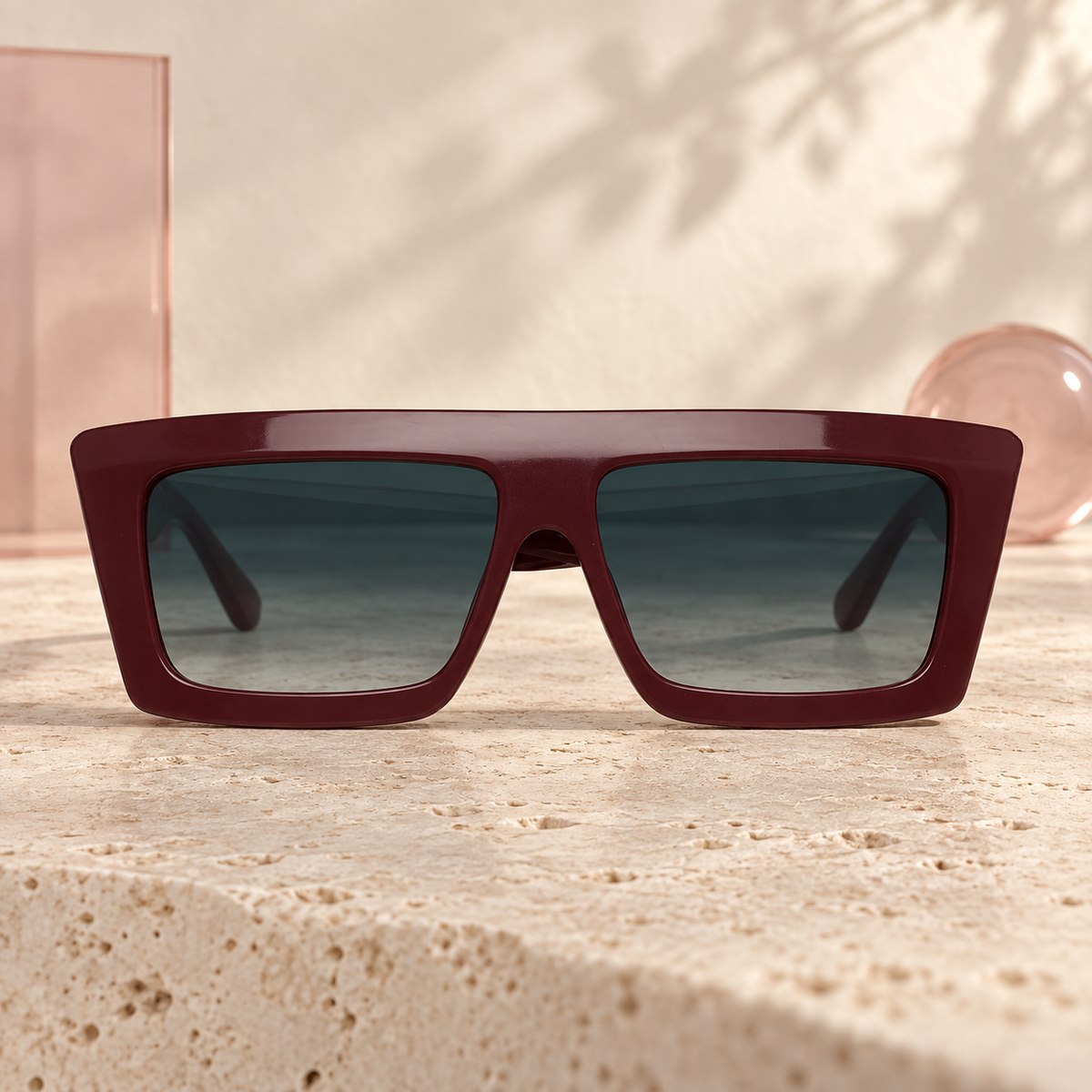 I Was Yours Mocha Plum sunglasses front view — Bloomy
