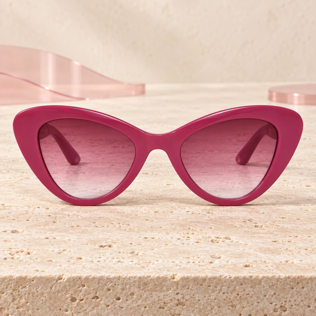 Lipstick Lies Deep Berry sunglasses front view - Bloomy