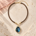 Noctira iridescent black shell pendant necklace product image