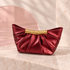 Lumi Metallic Pleated Bag in Red, product view without chain