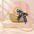 Riviera Navy Scarf Raffia Bag product view