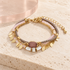 Roseleaf Layered Bracelet on Bloomy ivory stone and blush acrylic background