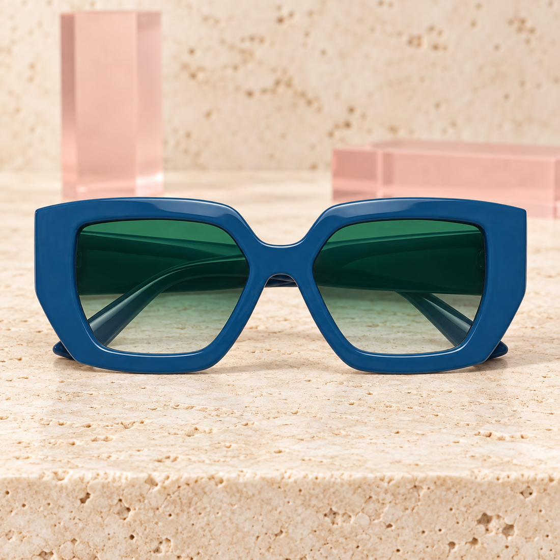 She-Wolf Lyons Blue sunglasses front view - Bloomy