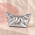Lumi Metallic Pleated Bag in Silver, product view without chain