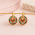 Turquoise Bloom Enamel Earrings